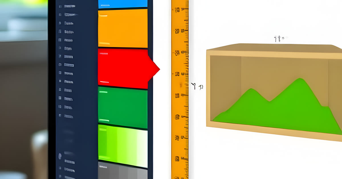 A TimberTinker screen showing the measure tool with a ruler overlay indicating the 11-inch shelf height measurement
