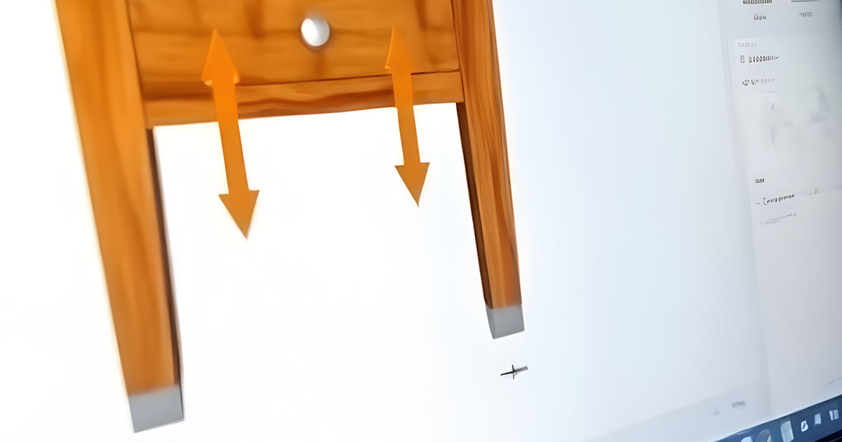 A TimberTinker screen showing grain direction indicators on a cut list with arrows pointing along the grain of each lumber piece